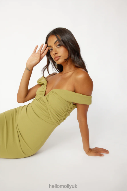 Clothing Hello Molly Bring The Style Midi Dress Olive 866R43948