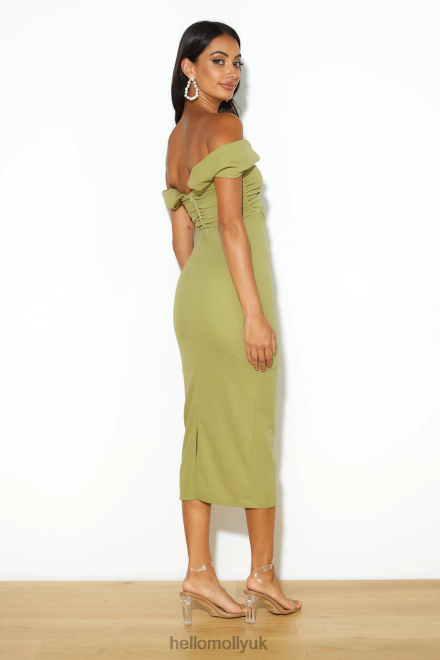 Clothing Hello Molly Bring The Style Midi Dress Olive 866R43948