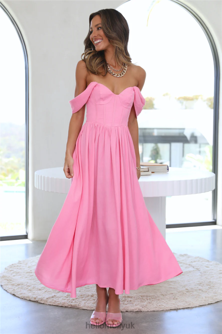 Clothing Hello Molly By The Villa Midi Dress Pink 866R43842