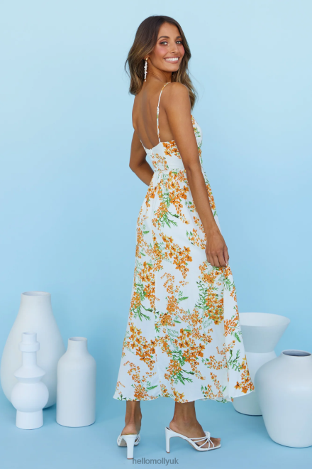 Clothing Hello Molly Cherub Kisses Midi Dress Orange 866R44438