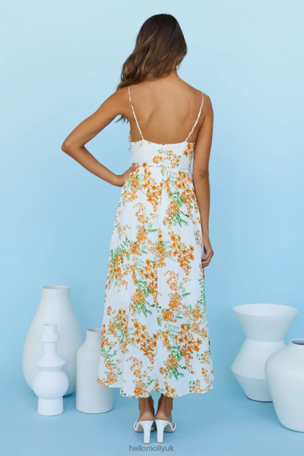 Clothing Hello Molly Cherub Kisses Midi Dress Orange 866R44438