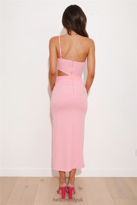 Clothing Hello Molly Chic Town Midi Dress Pink 866R44492