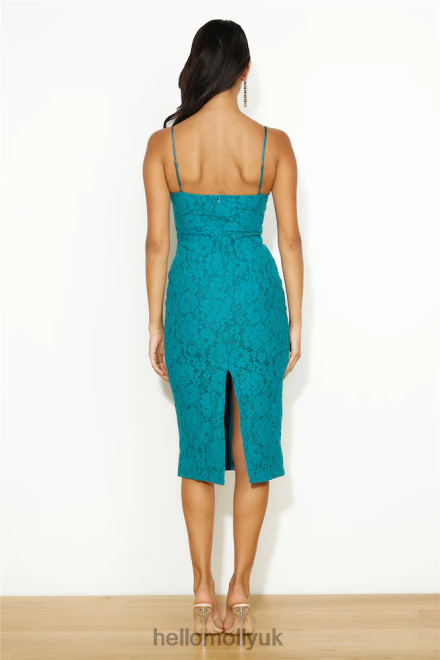Clothing Hello Molly Classy Moment Lace Midi Dress Teal 866R44730