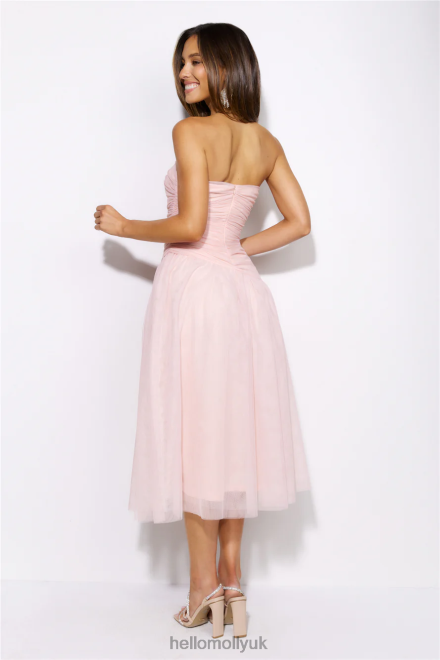 Clothing Hello Molly Glass Castle Tulle Midi Dress Pink 866R45164