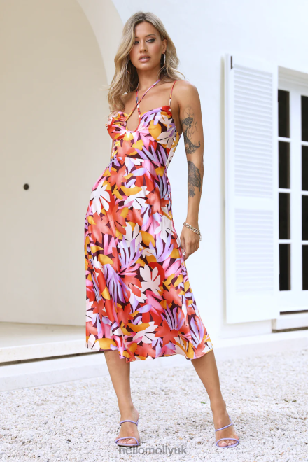 Clothing Hello Molly Gorg Sight Midi Dress Orange 866R45334