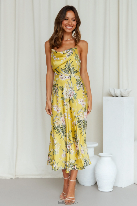 Clothing Hello Molly Heart In The Sun Midi Dress Yellow 866R43722