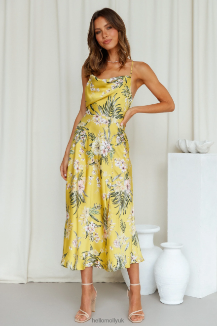 Clothing Hello Molly Heart In The Sun Midi Dress Yellow 866R43722