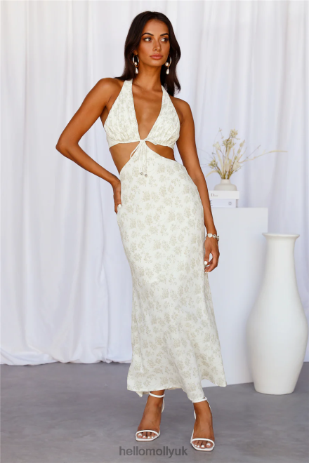 Clothing Hello Molly Held Up Midi Dress Sage 866R44176