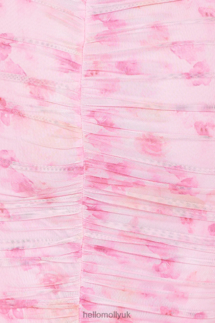 Clothing Hello Molly Hey There Gorg Long Sleeve Mesh Midi Dress Pink 866R45008