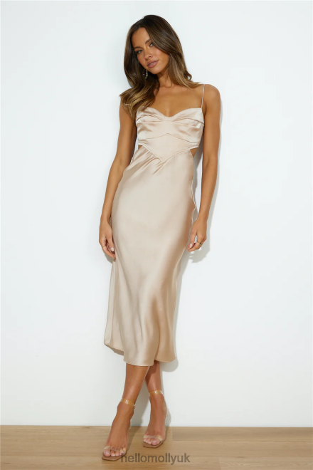 Clothing Hello Molly Hi Gorg Midi Dress Champagne 866R43802
