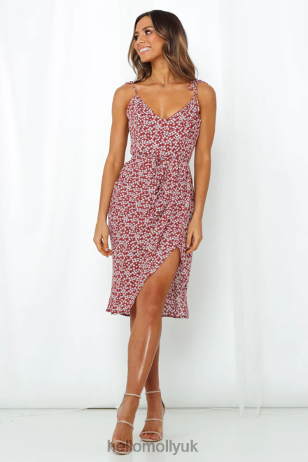 Clothing Hello Molly Hit The Like Button Midi Dress Wine 866R43444