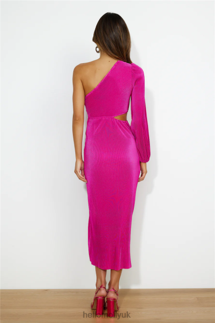 Clothing Hello Molly Honey Lover Midi Dress Hot Pink 866R43792