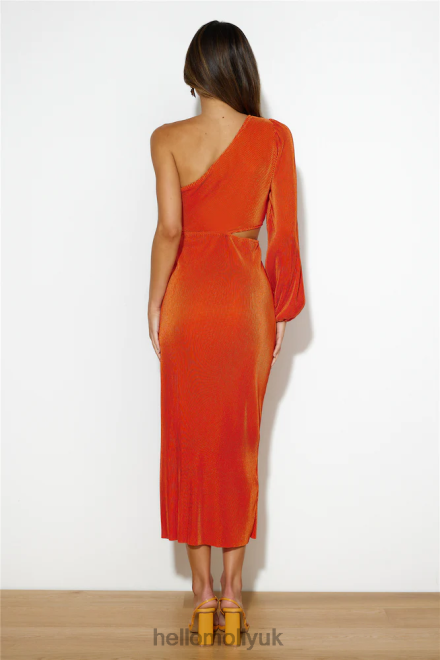 Clothing Hello Molly Honey Lover Midi Dress Orange 866R44196