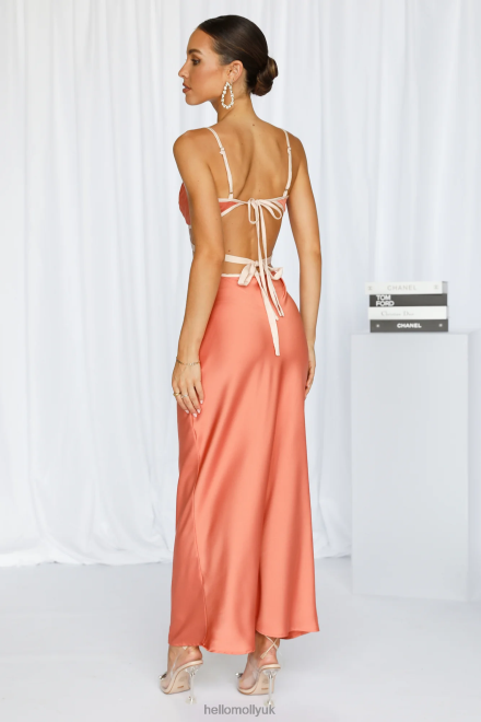 Clothing Hello Molly Imaginary Nights Midi Dress Coral 866R43608