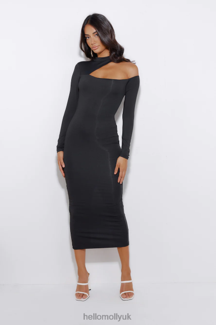 Clothing Hello Molly Late But Fashionable Midi Dress Black 866R45340