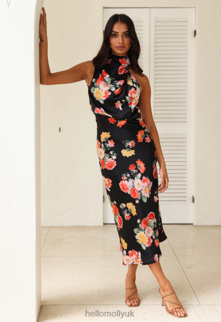 Clothing Hello Molly Let the Adventures Begin Midi Dress Black 866R45412