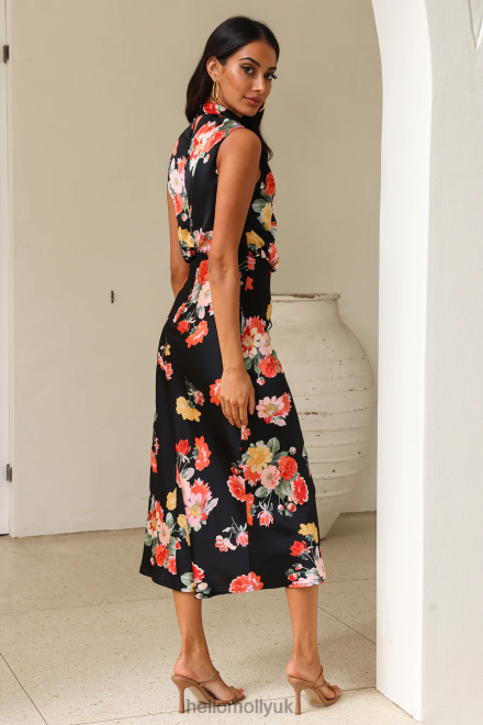 Clothing Hello Molly Let the Adventures Begin Midi Dress Black 866R45412