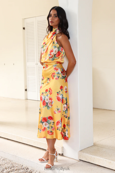Clothing Hello Molly Let the Adventures Begin Midi Dress Yellow 866R45250
