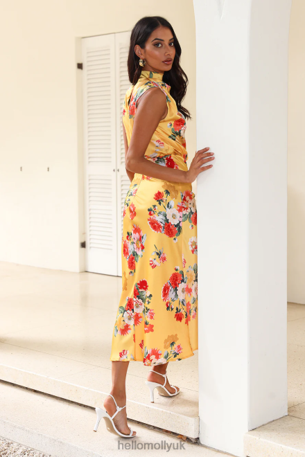 Clothing Hello Molly Let the Adventures Begin Midi Dress Yellow 866R45250