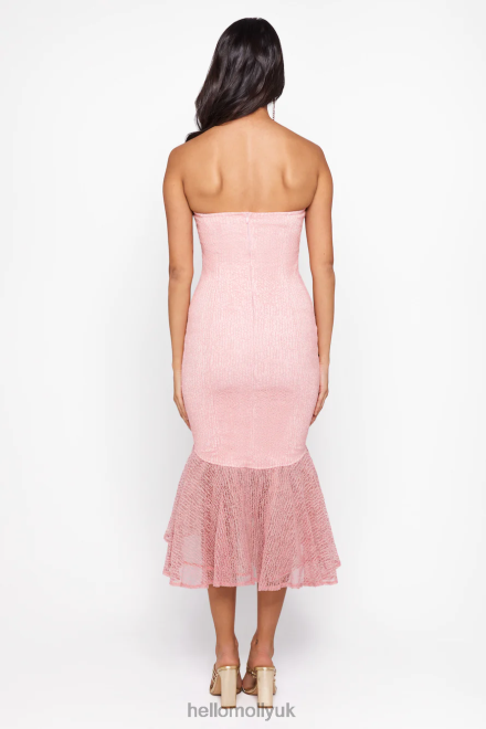 Clothing Hello Molly Lovely Heart Midi Dress Pink 866R45268