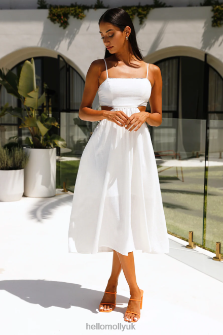 Clothing Hello Molly Lovely Ride Midi Dress White 866R43932
