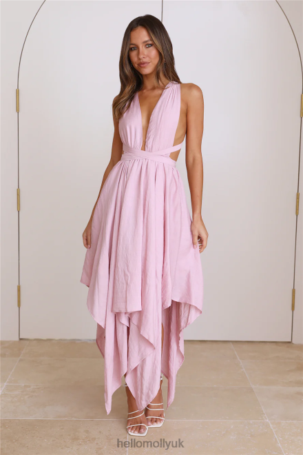 Clothing Hello Molly Lover Wanted Midi Dress Pink 866R44252