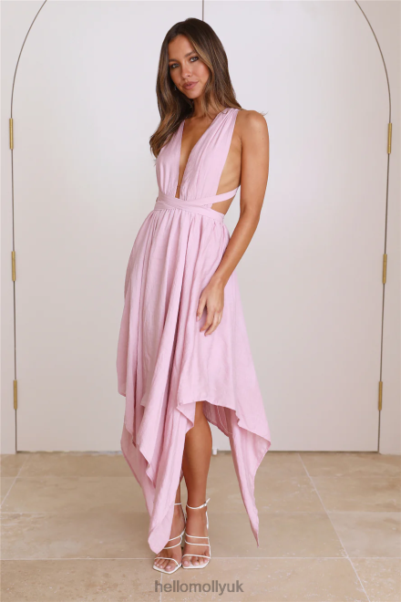 Clothing Hello Molly Lover Wanted Midi Dress Pink 866R44252