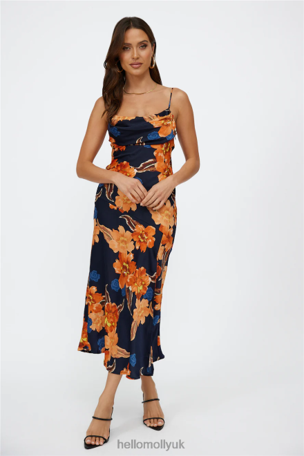 Clothing Hello Molly Lucy Loves Midi Dress Orange 866R43914