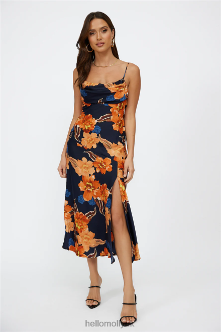Clothing Hello Molly Lucy Loves Midi Dress Orange 866R43914