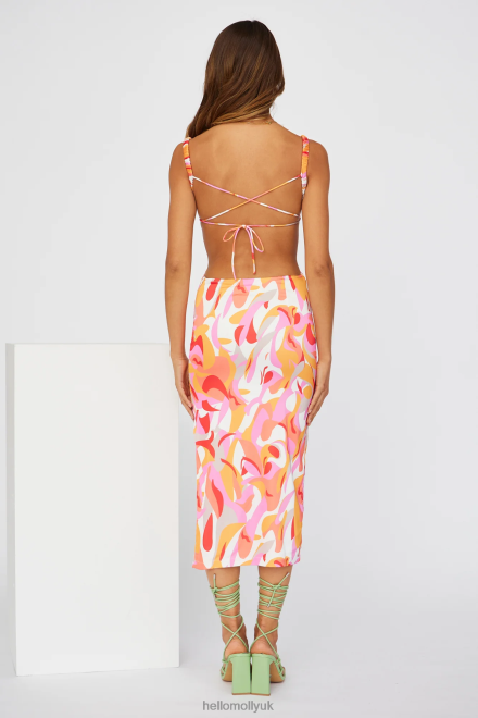 Clothing Hello Molly Malibu Lover Midi Dress Red 866R44220