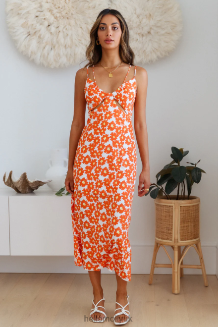 Clothing Hello Molly Marmalade Eyes Midi Dress Orange 866R44970