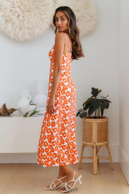 Clothing Hello Molly Marmalade Eyes Midi Dress Orange 866R44970