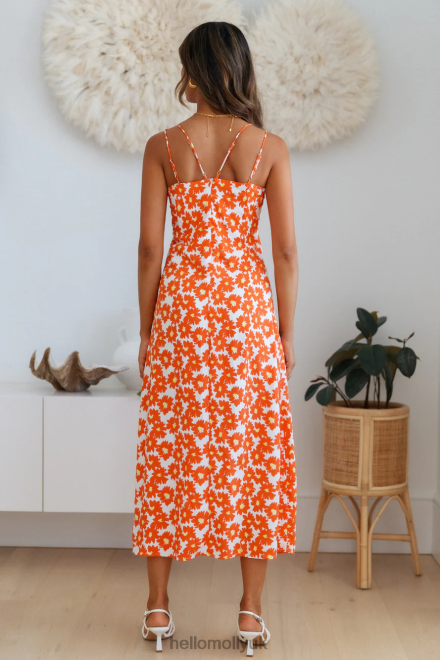 Clothing Hello Molly Marmalade Eyes Midi Dress Orange 866R44970