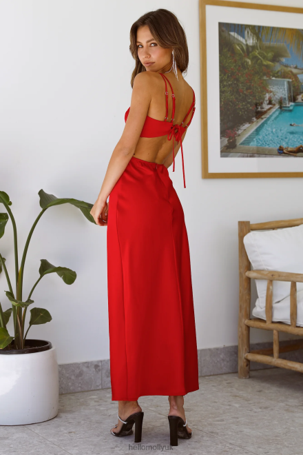 Clothing Hello Molly Meet At Midnight Midi Dress Red 866R44334