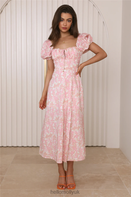 Clothing Hello Molly Midnight Dancing Midi Dress Pink 866R43756