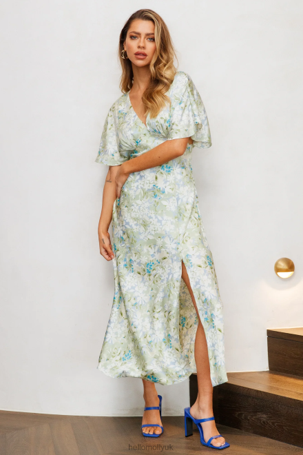 Clothing Hello Molly Much Better Midi Dress Green 866R43654