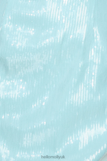 Clothing Hello Molly RUNAWAY The Sequin Mini Dress Aqua 866R42442