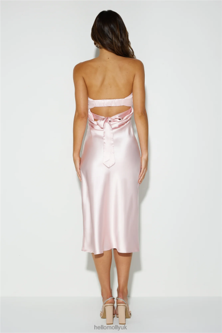 Clothing Hello Molly Secret To Share Satin Midi Dress Pink 866R44752