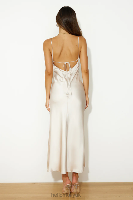Clothing Hello Molly Seen At The Ball Satin Midi Dress Champagne 866R43976