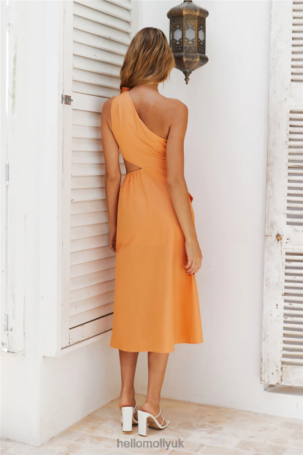 Clothing Hello Molly She Brings The Vibes Midi Dress Orange 866R45024
