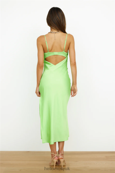 Clothing Hello Molly She\s Going Out Midi Dress Lime 866R45076