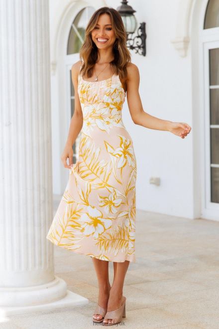 Clothing Hello Molly Shocking News Midi Dress Nude 866R43692