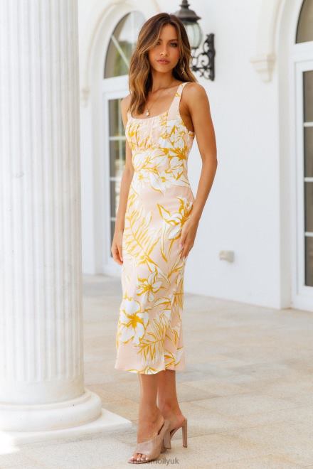 Clothing Hello Molly Shocking News Midi Dress Nude 866R43692