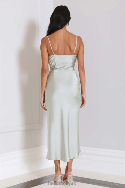 Clothing Hello Molly Silky Touch Satin Midi Dress Sage 866R43856