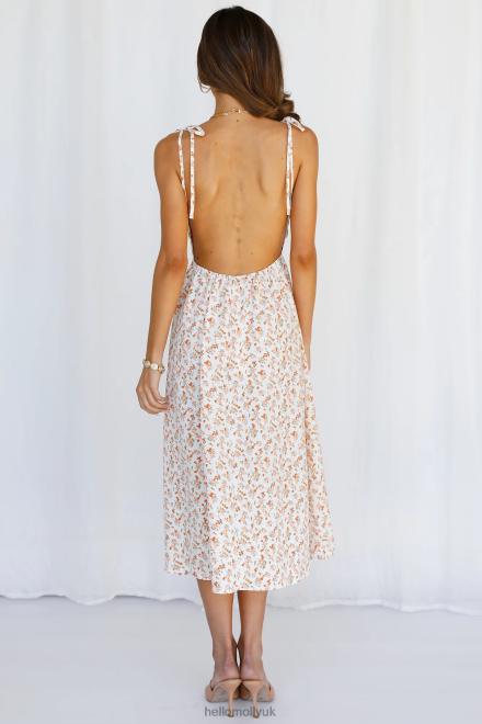 Clothing Hello Molly Simple And Sweet Midi Dress Orange 866R43818