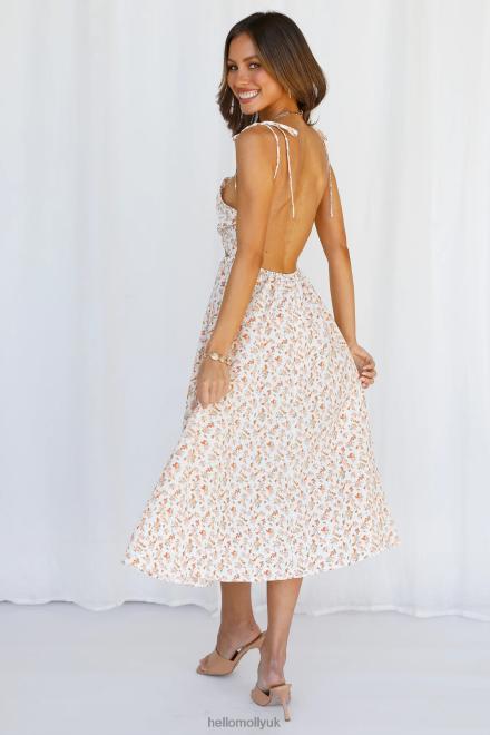 Clothing Hello Molly Simple And Sweet Midi Dress Orange 866R43818