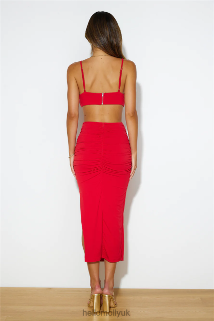 Clothing Hello Molly Slay All Day Midi Dress Red 866R44554