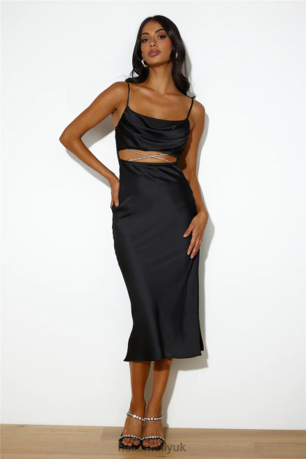 Clothing Hello Molly Sparkle Love Midi Dress Black 866R44650