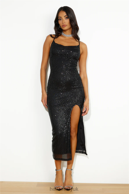 Clothing Hello Molly Sparkle On Time Sequin Maxi Dress Black 866R45968