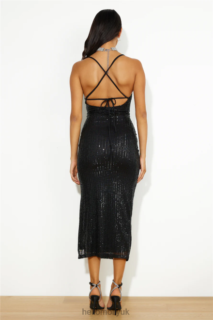 Clothing Hello Molly Sparkle On Time Sequin Maxi Dress Black 866R45968